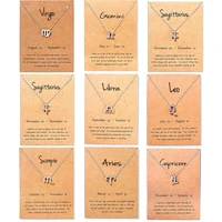 12 constellation necklaces zodiac necklace jewelry birthday gift for women libra aries capricorn aquarius pendant necklaces