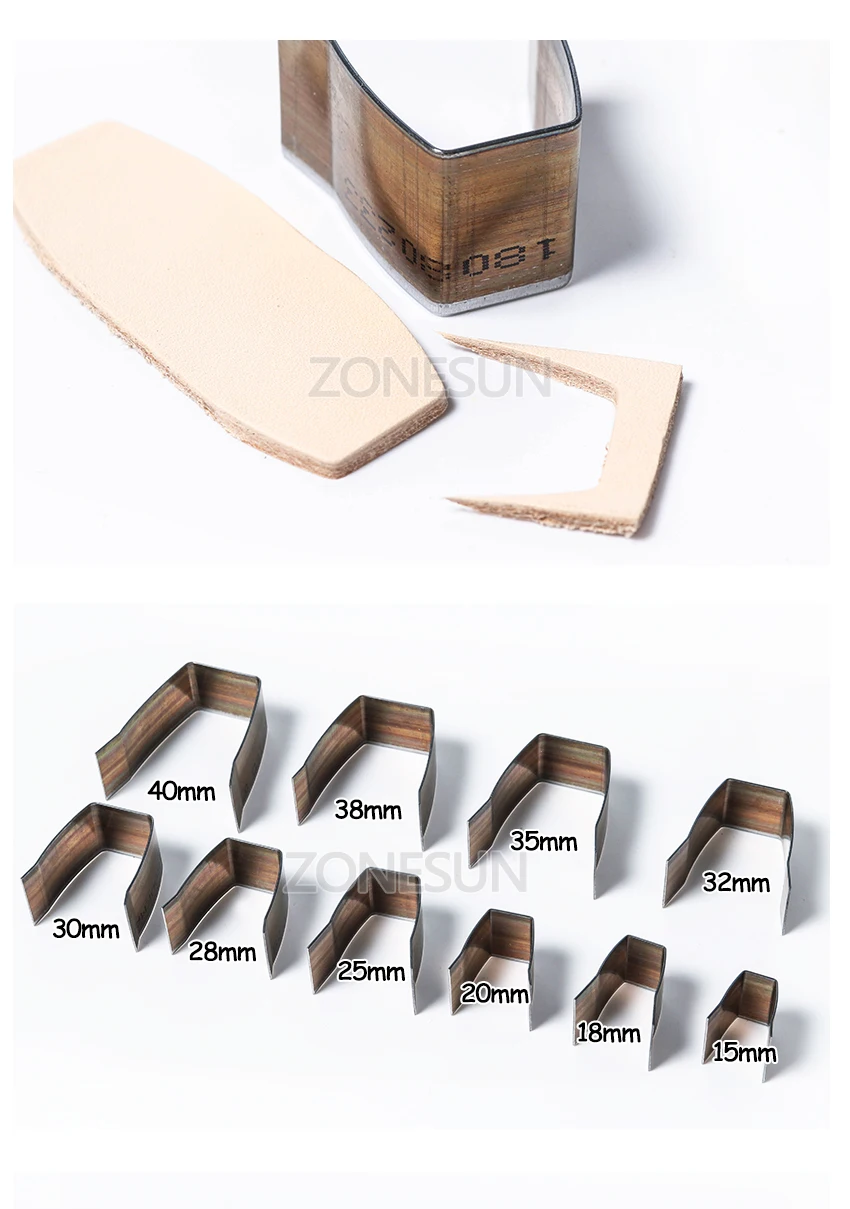 ZONESUN DIY кожаный ремень для рукоделия плоский острый конец высечки формы набор ножей штамповки ручные инструменты острый гитарный ремень резак