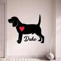 Beagle Wall Decal Personalize With Your Dog's Name Wall Stickers Pet Dog Wall Decor For Living Room Home Decaoraiton L139