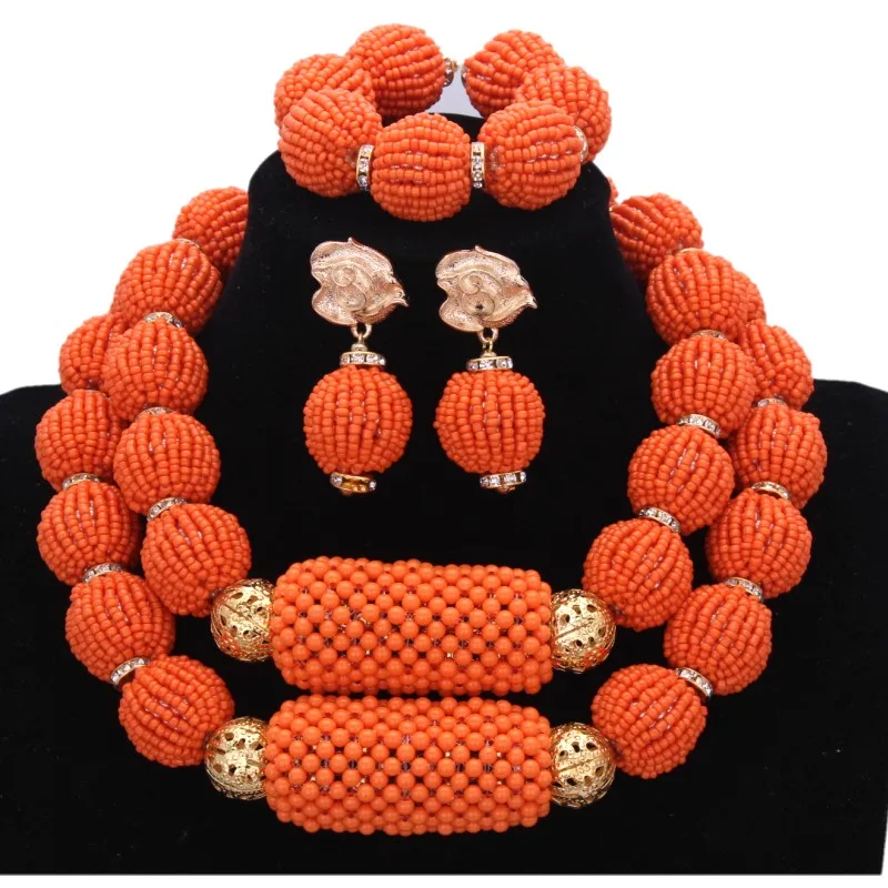 4 ujewelry индийские свадебные украшения комплект Серебряный и белый шары ручной работы браслет серьги ожерелье комплект для нигерийской свадьбы