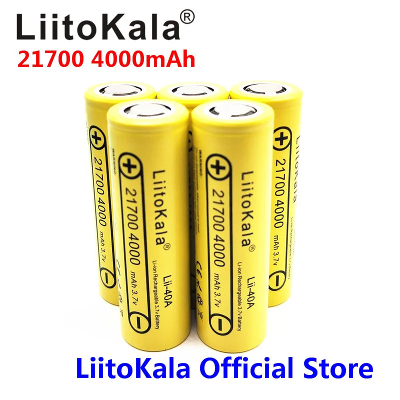 2020 LiitoKala Lii-40A 21700 4000mAh  Li-Ni Battery 3.7V 40A for High discharge Mod / Kit 3.7V 15A power 5C Rate Discharge images - 6