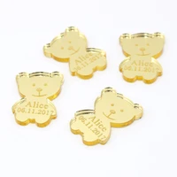 60 personalized prince baby shower mirror bear wine charm prince 1th birthday party favor gift tag table decoration confetti