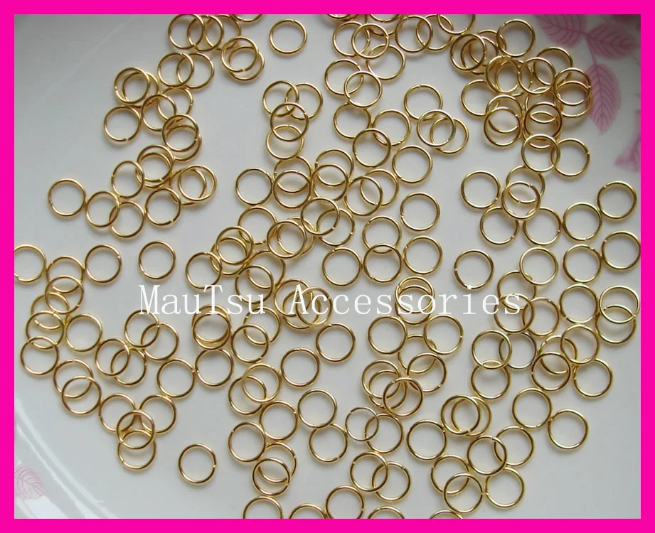 

800pcs golden finish 8mm plain metal opend jump ring circles as jewelry finding and hair accessories,handmade stuff