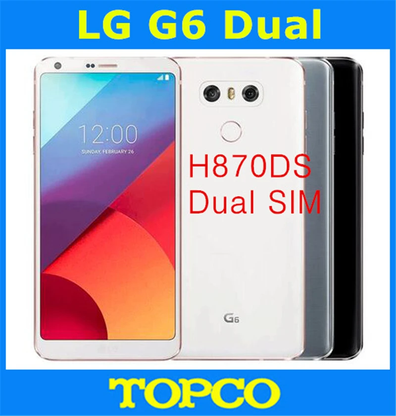 Оригинальный разблокированный LG G6 H870DS GSM LTE Android четырёхъядерный ОЗУ 4 Гб ПЗУ 64 ГБ 5