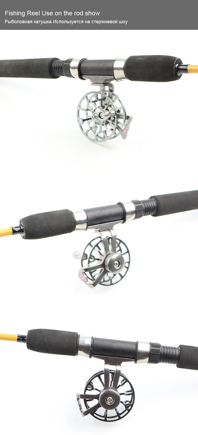 Новый Золотой/Серебряный/Красный Мини Зима Ice Fly Рыболовная Катушка Алюминия С