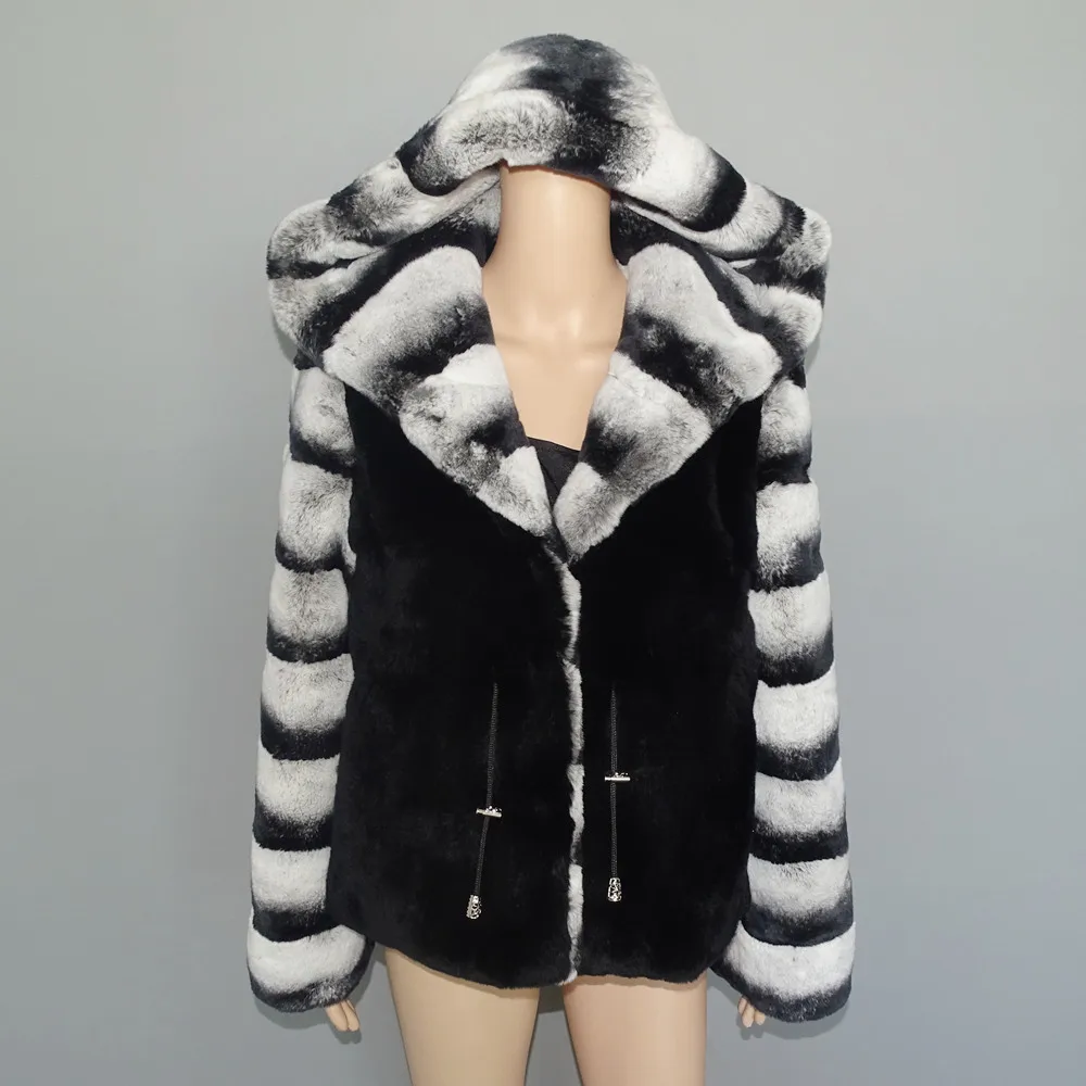 

woman fur coat girl 2019 new models big hat bucket true otter rabbit hair lesus chinchilla 2