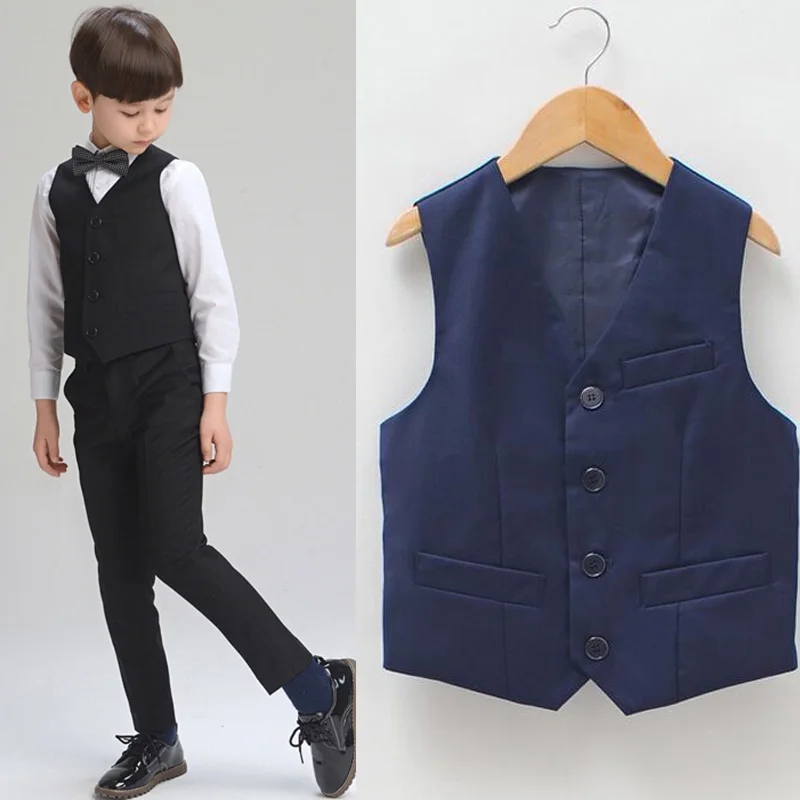 Жилет для мальчиков детский жилет формальный детская одежда модный на свадьбу и