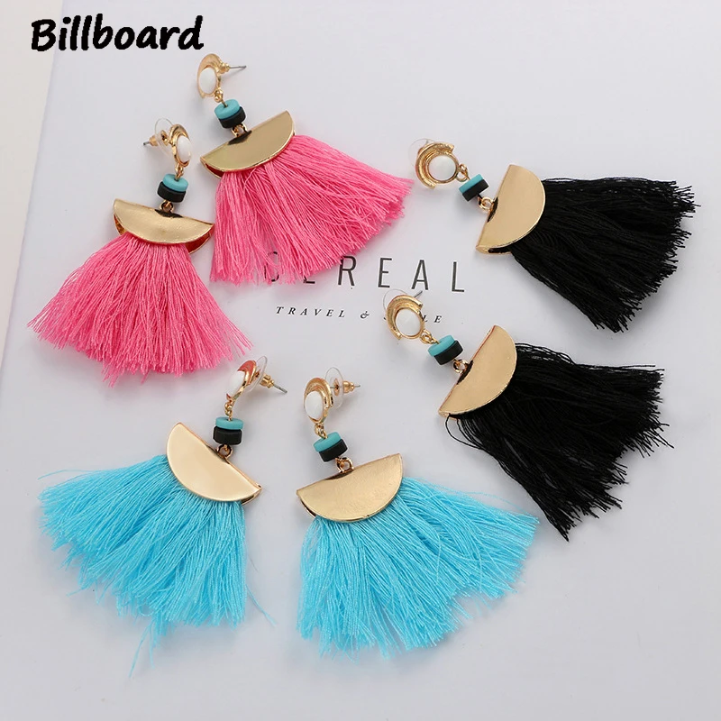 Long Earrings for Women Sector Tassel Blue Zinc Alloy Korean Drop Fashion Jewelry 2018 | Украшения и аксессуары