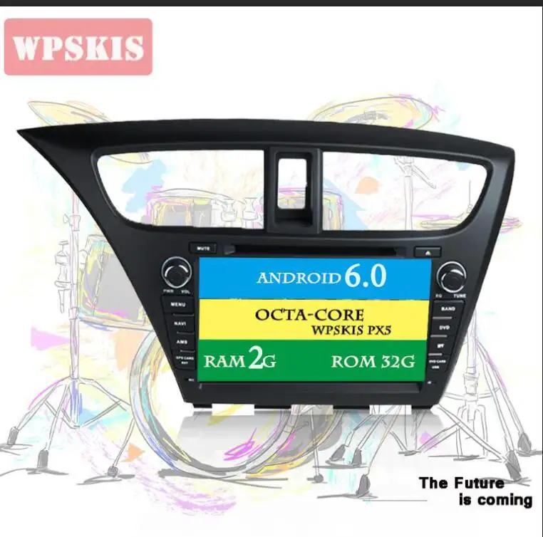 6.0 octa core Android 8,1 Автомагнитола 8 дюймов для Honda Hatchback Civic 2013- gps с радио FM BT Mirror-Link OBD 1024*600 головное устройство - Цвет: 6.0 octa core