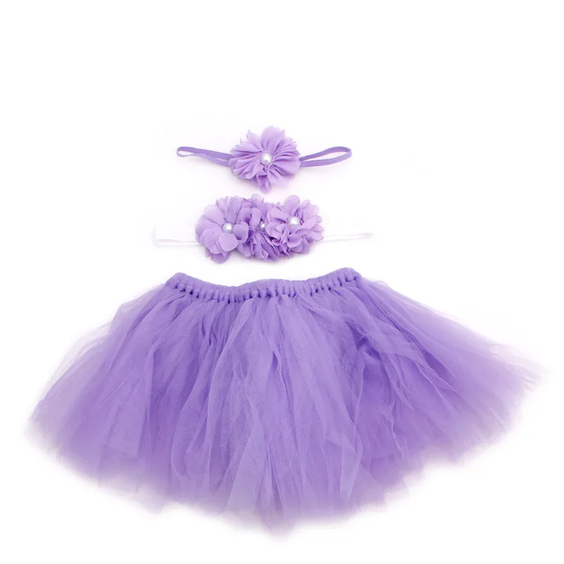 Baby Toddler Girl Flower Clothes+Hairband+Tutu Skirt Photo Prop Costume Outfits 3PCS skirt | Мать и ребенок