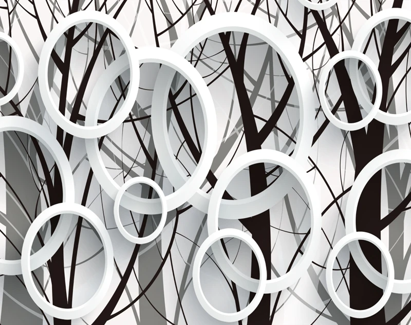 Черно-белые светонепроницаемые 3d-шторы с фотопечатью в виде ветвей для гостиной