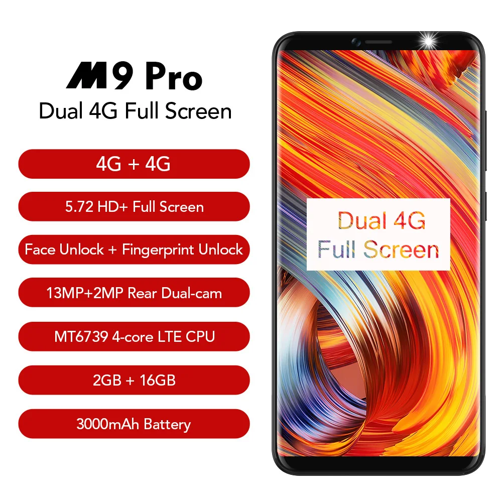 Оригинальный LEAGOO M9 Pro 4G мобильный телефон Android 8 1 2 ГБ + 16 Гб 4 ядра смартфон Двойная
