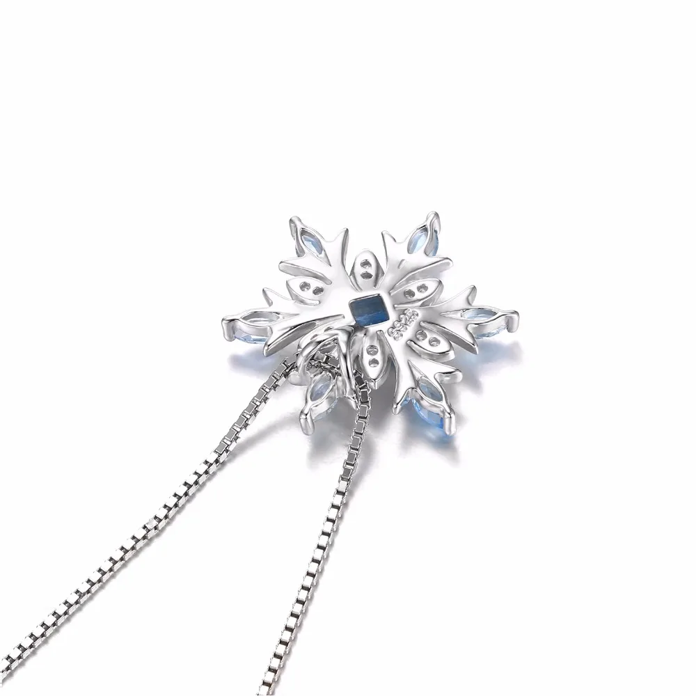 Jewelrypalace Снежинка из натуральной SWIS голубой топаз Твердые 925 серебряный кулон