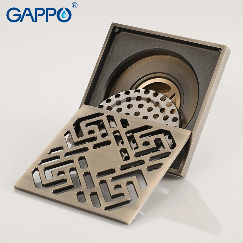 GAPPO Drains квадратный резной сливной фильтр для ванной комнаты напольная крышка