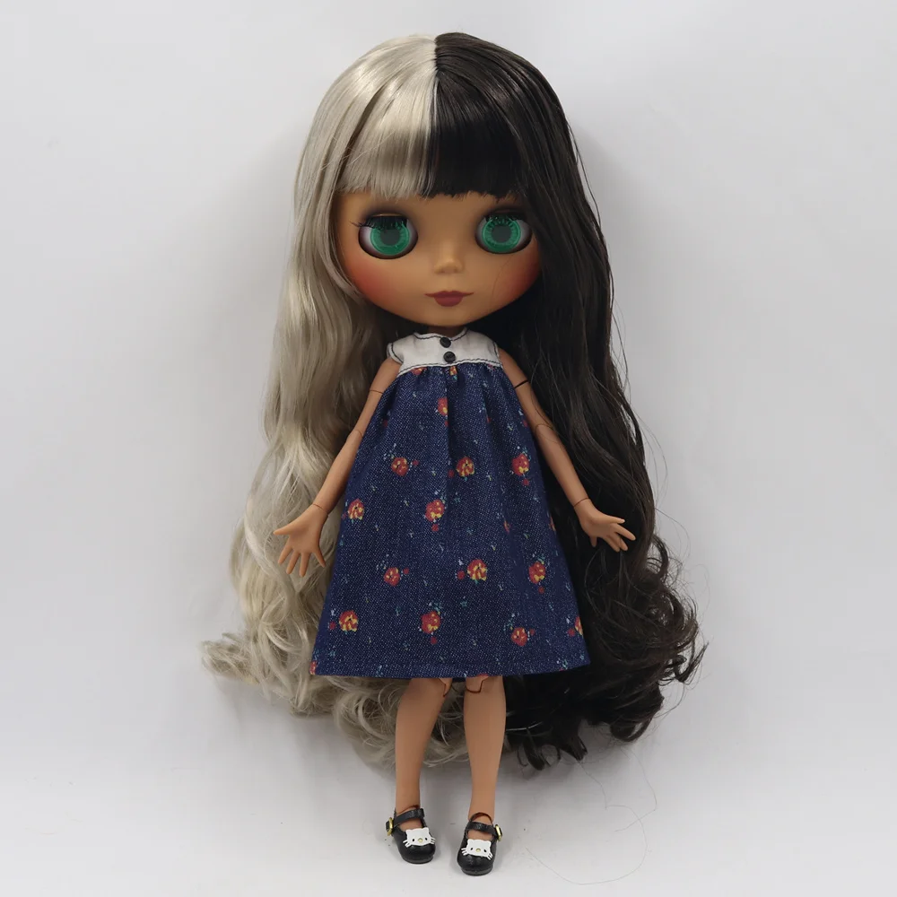 Кукла Blyth ICY DBS с темной кожей шарнирное тело новое матовое лицо серебряные
