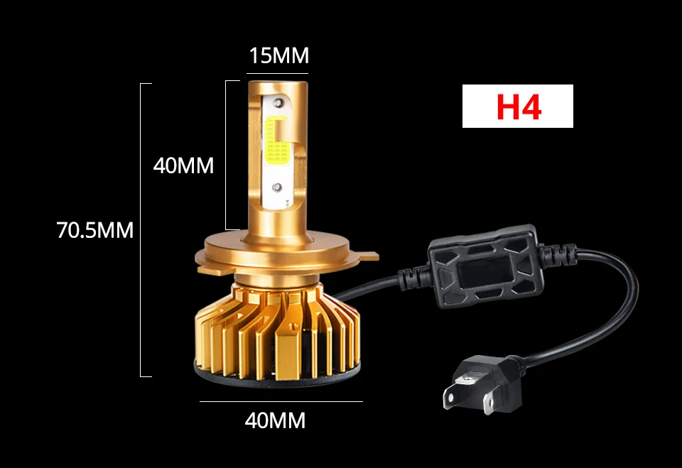 Aceersun 2 шт. F2 автомобиля H4 светодиодный фар H1 светодиодный H7 H11 9005 9006 HB3/4 72W фары для 8000LM моноблочные светодиодные чипы Turbo Вентилятор 6500K 12V передние фары лампы