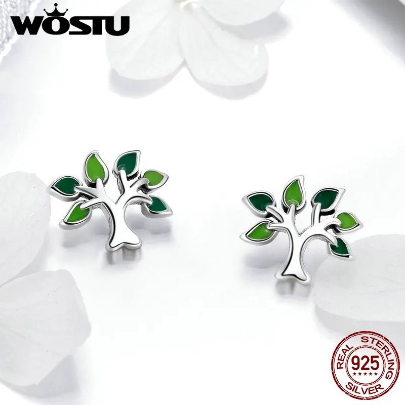 Женские серьги пусеты WOSTU модные из серебра 925 пробы на вечеринку