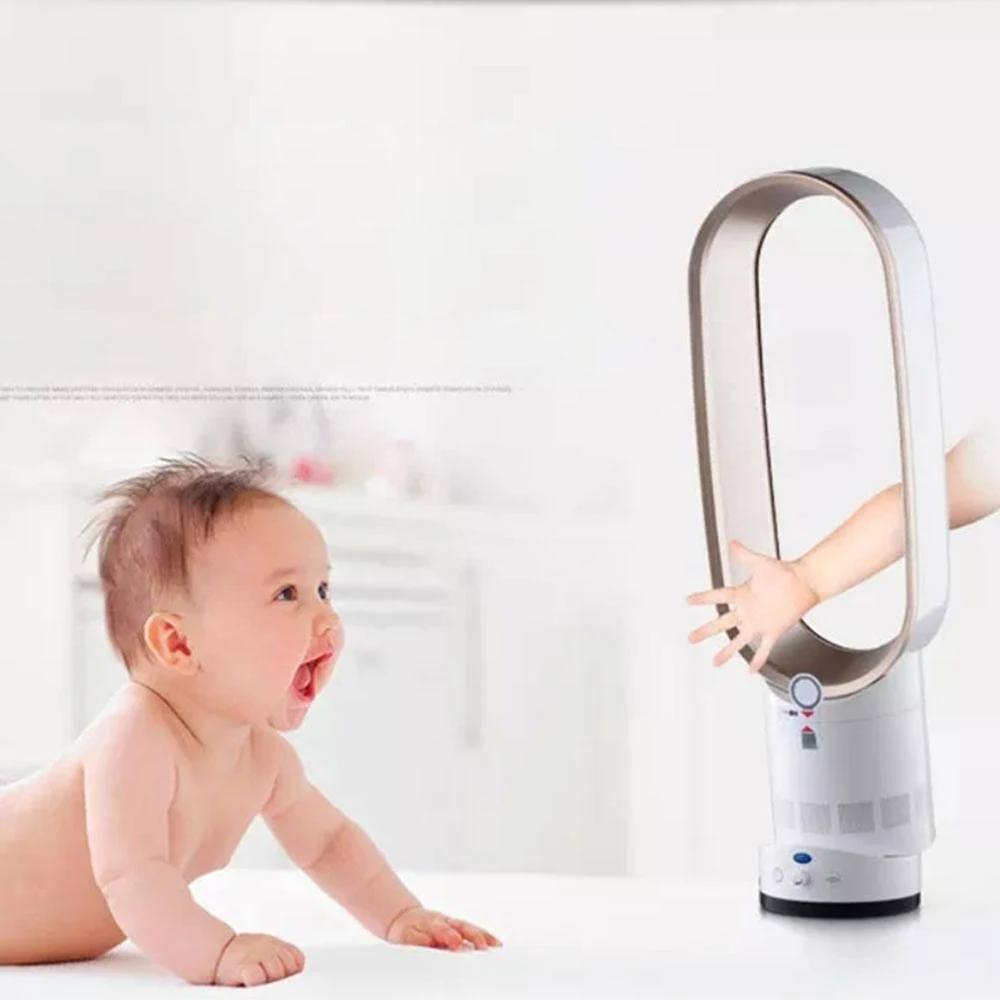 super quiet variable speed non-blade bladeless fan home office has the remote timing function folding fan 16 inches