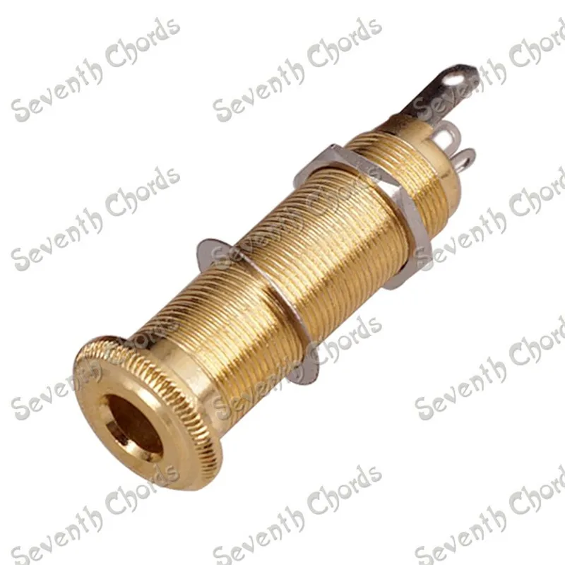 10Pcs 1/4" 6.35mm Brass Threaded Cylinder Jacks output Input Plug Sockets and bushing Sleeve for Guitar Bass | Спорт и