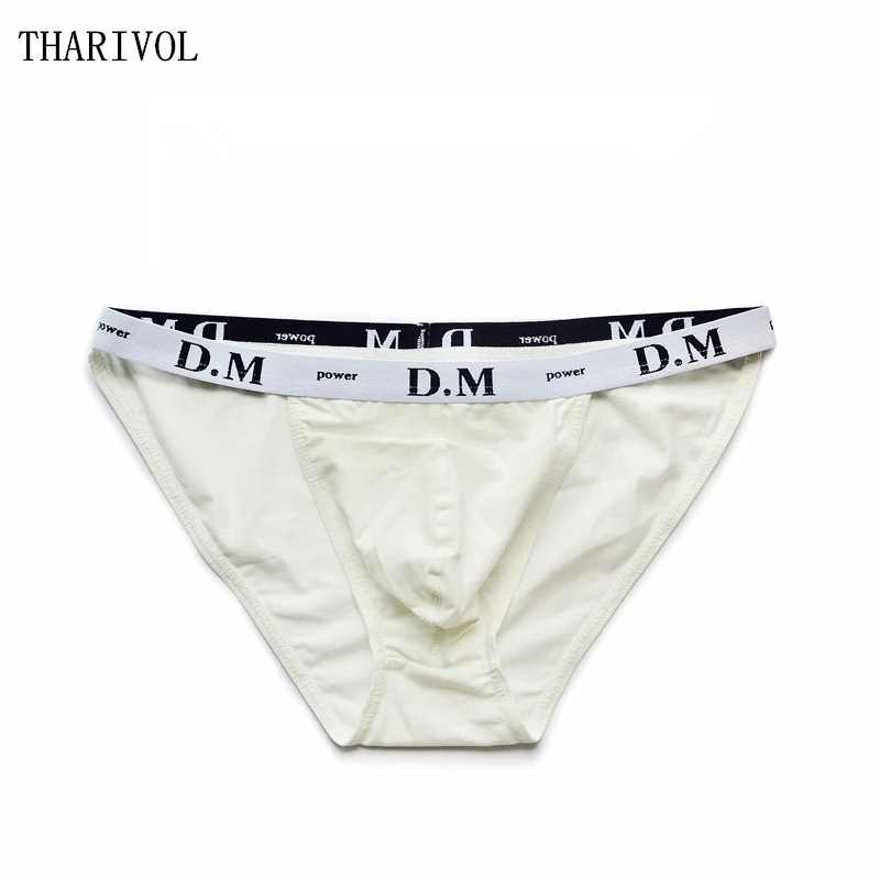 THARIVOL Новые мужские трусы с низкой талией сексуальные однотонные хлопковые