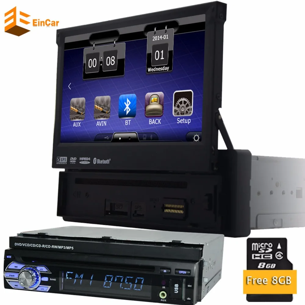 Бесплатная 8G GPS карта + 7 &quotУниверсальный 1 din мультимедийный Радио DVD плеер