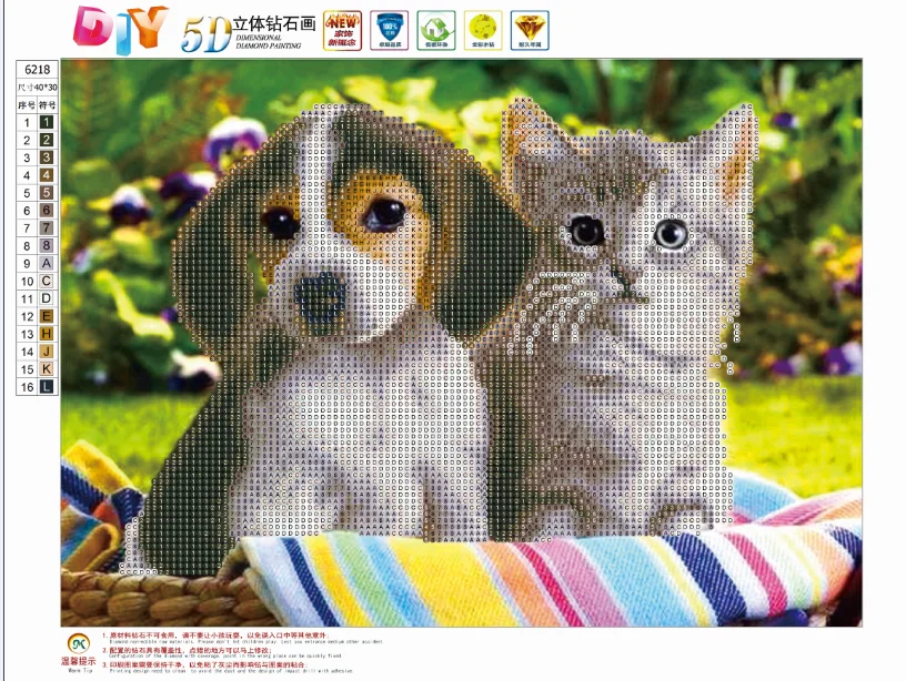 Домашний декор DIY 5D алмазная картина животные кошки и собаки вышивка крестиком 2019