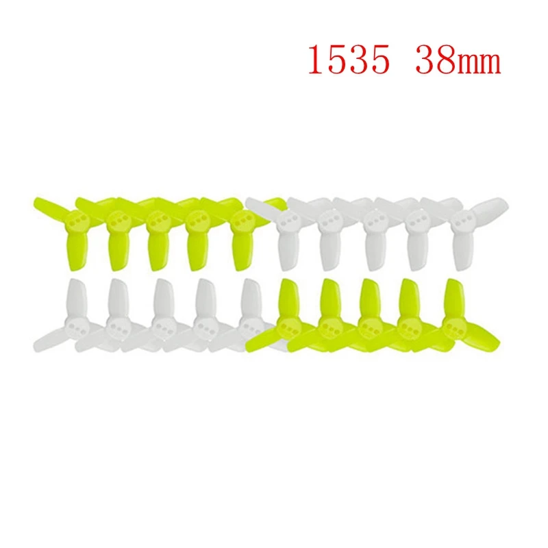 10 Pairs Kingkong 2035 / 2045 3045 2535 1535 3-blade Propeller CW CCW 1.5mm Mounting hole Bright Green and White for Drone | Игрушки и