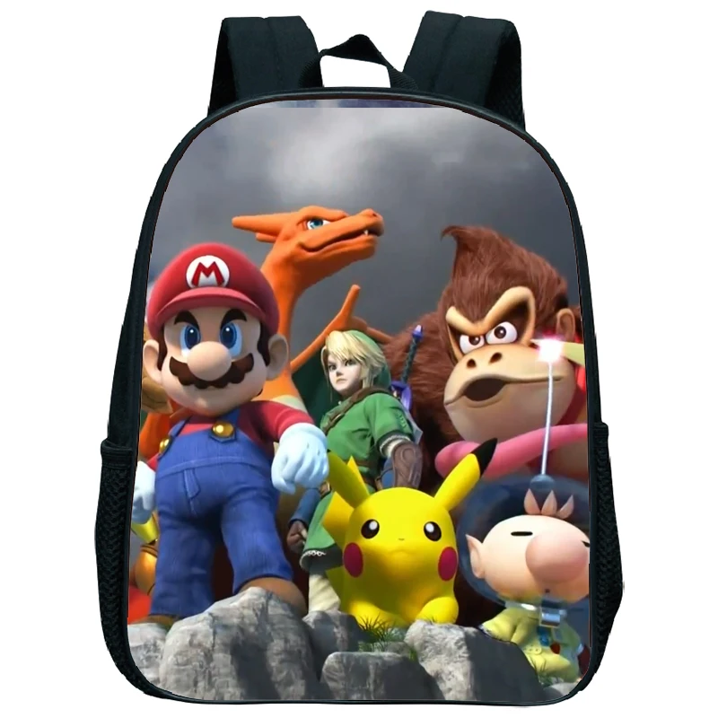 9 New Hot Super Mario Smash Bros Children School Bag Baby Small School Bags Kindergarten Schoolbag Cute Kids Backpacks Kawaii - Цвет: 9