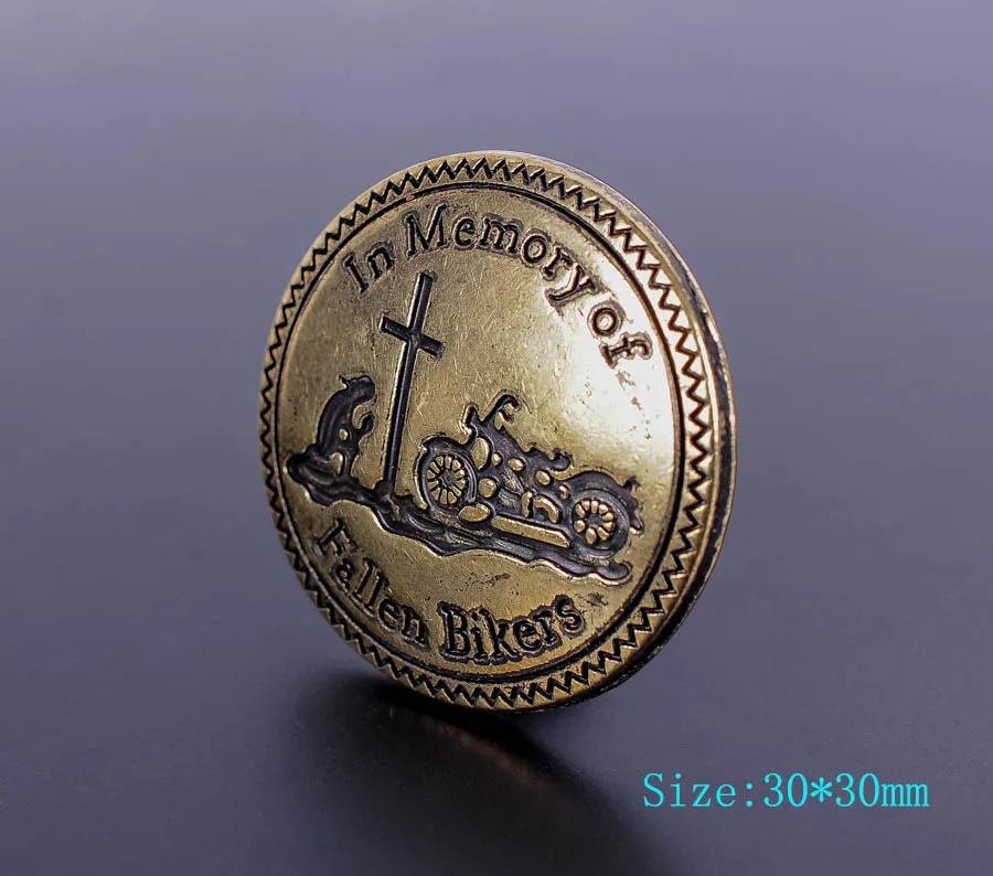10X30 мм латунный Байкерский мотоцикл CONCHOS в памяти павших байкеров CHICAGO винт