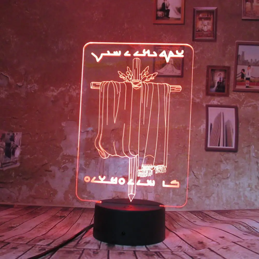 3D ночник Yahushua светодиодный визуальный акриловый Настольный светильник USB пульт