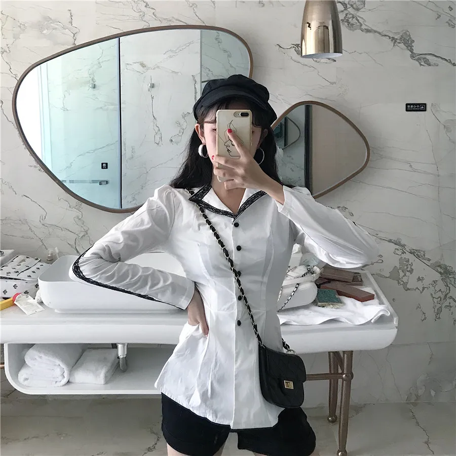 Blusas mujer de moda Дизайнерские Модные Винтажные брендовые осенние женские блузки