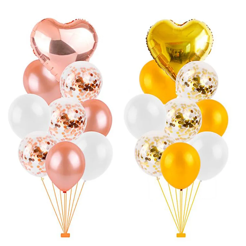 Oro Rosa corazn фольга globos Feliz cumplea OS decoracin de la Boda Helio Aire bebeiducha confeti Globo|Воздушные шары и