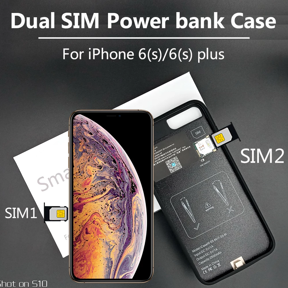 2020 новый Bluetooth Dual SIM Standby Adaper ультратонкий длинный режим ожидания для i Phone 6(s)/6(s) plus