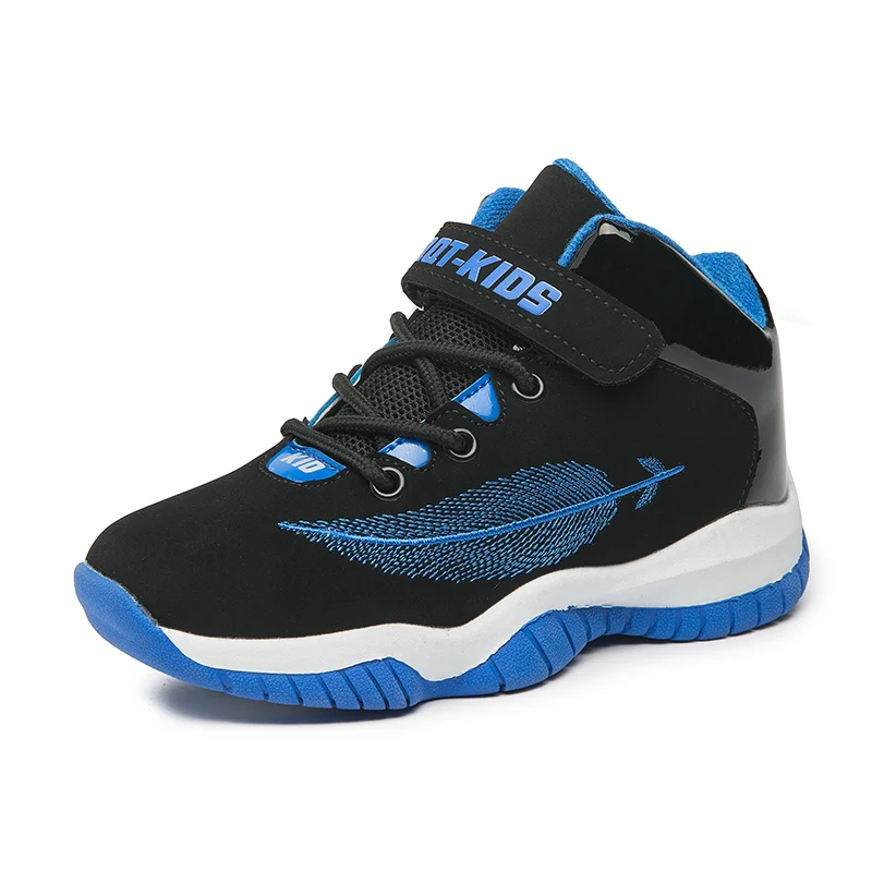 2018 Autumn New Style Leaf Embroidery Boys Basketball Shoes for Kids Outdoor Sneakers Children's Sport PU Leather Trainers | Спорт и
