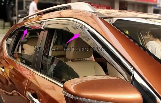 Защитный козырек от солнца на боковое окно защита дождя и ветра для Nissan Rogue X Trail 2014