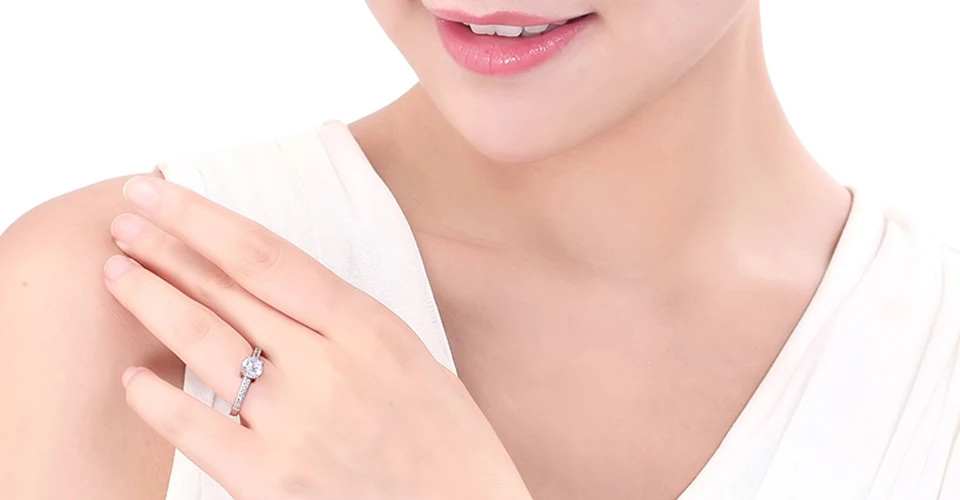 ORSA JEWELS Настоящее 925 пробы Серебряное женское кольцо AAA блестящее кубическое циркониевое зубчатое женское роскошное свадебное кольцо ювелирное изделие SR56