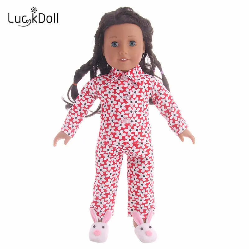 LUCKDOLL красочные пижамы подходят 18 дюймов Американский 43 см BabyDoll одежда аксессуары