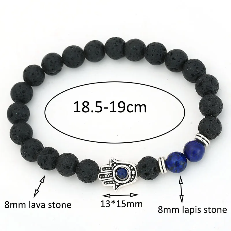 Новые модные мужские браслеты NADEEM с бусинами мала сглаза лавовый камень стрейч