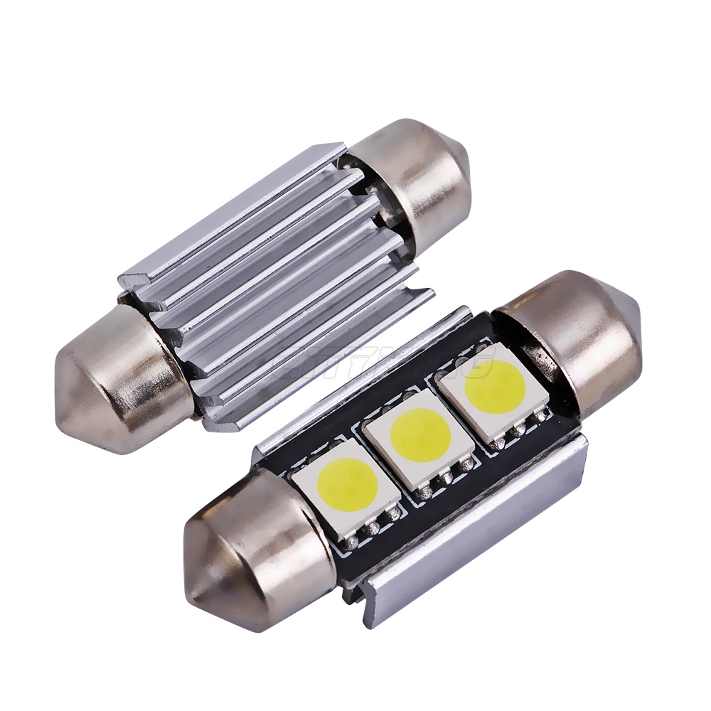 Бесплатная доставка 2 шт./лот Festoon 3smd 5050 led 36 мм 39 41 белый купол LED CANBUS безошибочная