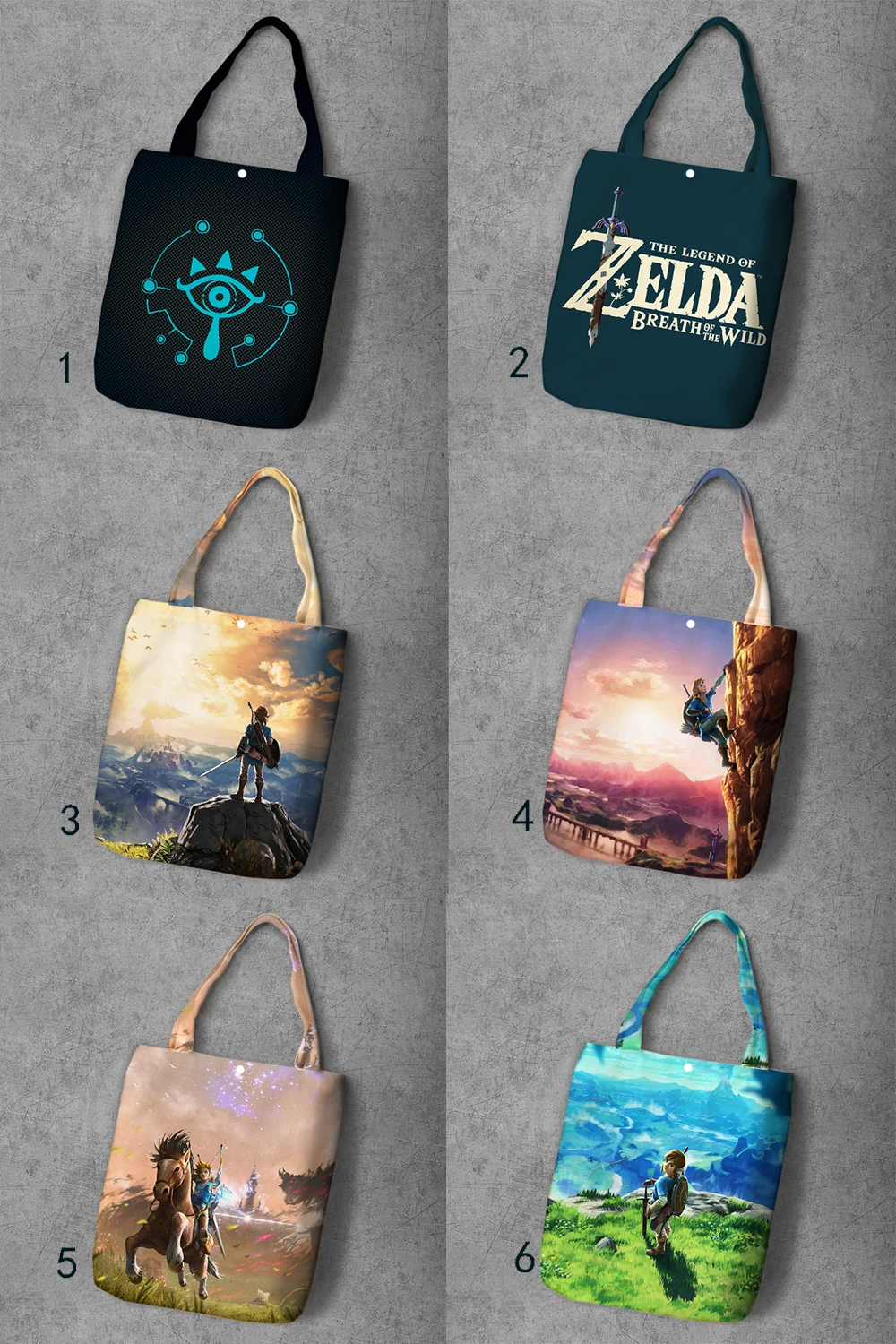 

Link Zelda Cartoon Printed Recycle Canvas Shopping Bag Large Capacity Customize Tote Fashion Lady Casual Shoulder Bags