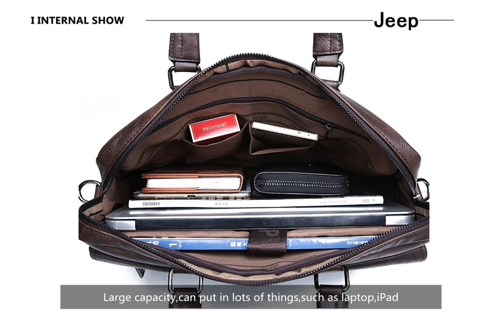 Мужской портфель с ремнем через плечо jeep buluo, оранжевый портфель для ноутбука 14", брендовая деловая сумка для документов, кожаная сумка для офиса, все сезоны