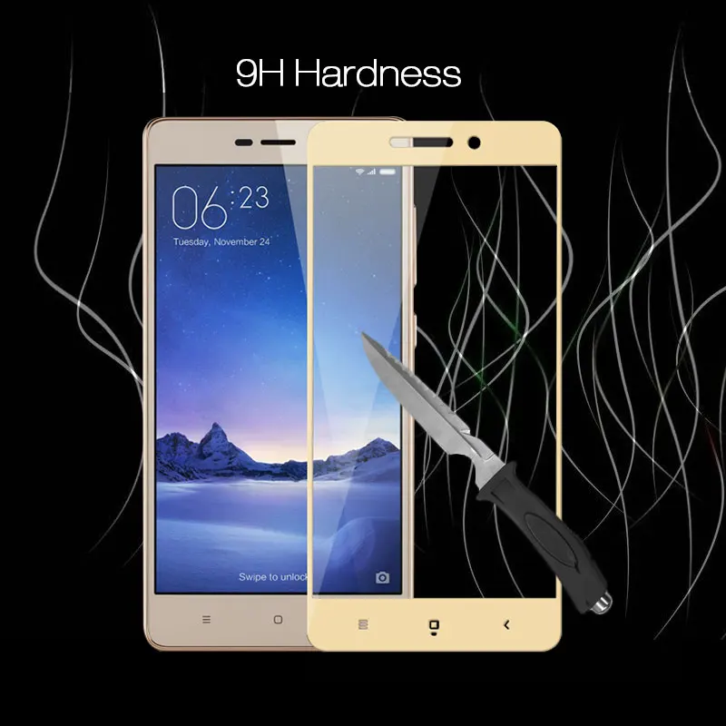 Полное покрытие закаленное стекло для Redmi 3 Pro Защитная пленка экрана Xiaomi Hongmi