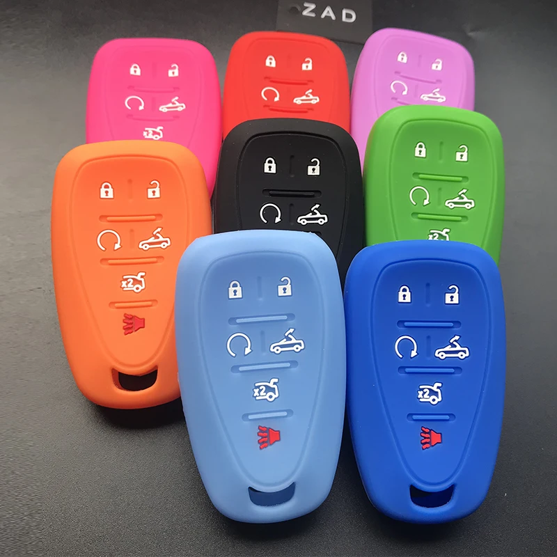 ZAD Silicone Car Key Cover Case For Chevrolet Chevy Camaro Keyless Entry 6 Buttons Smart Remote shell skin FOB Car-stying | Автомобили и