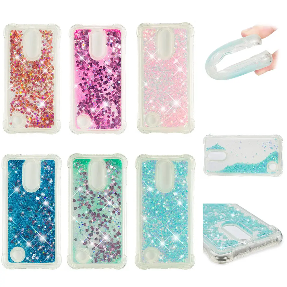 Glitter Stars Cover for LG K10 2017 M250 M250Y M250DS LGM250 LG-M250 K 10 Dynamic Liquid Quicksand Soft TPU Back Case |