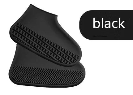 Black Силиконовые уличные Нескользящие водонепроницаемые бахилы; портативные непромокаемые сапоги; непромокаемая обувь для мужчин и женщин; подростковые противоскользящие бахилы - Цвет: Black