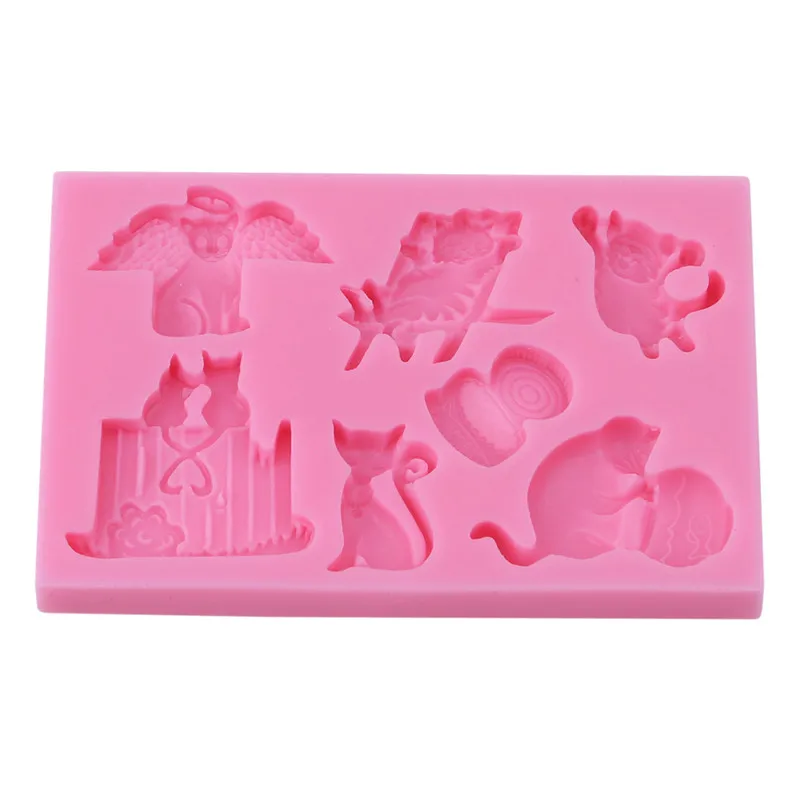 1 шт Силиконовые DIY3D Мультяшные кошачьи помадные формы Шоколадные экологически