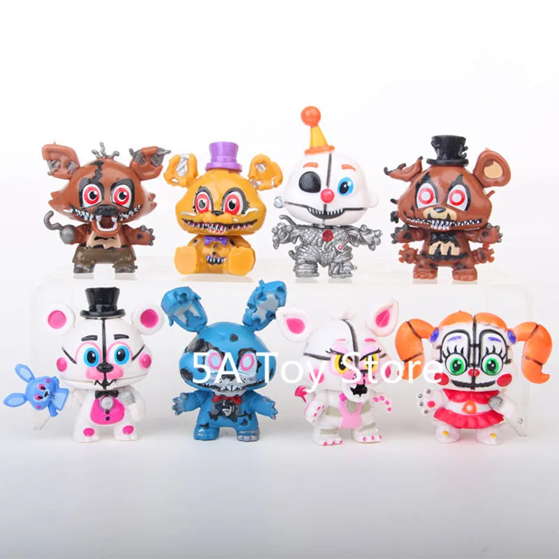 8 шт./компл. FNAF Five Nights At Freddys Freddy Toys Bonnie Foxy Fazbear Bear Экшн фигурки Brinquedos 6 см|Игровые и