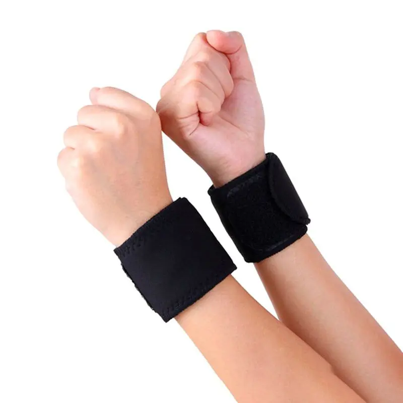 

1 Pair Adjustable Self-heating Tourmaline Magnet Fitness Wrist Support Straps Wraps Sports Wristband Warm Wrist Band For Gym