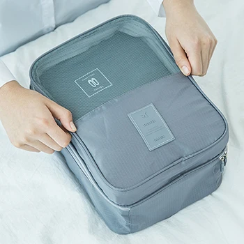 gray Удобные дорожные сумки, складные нейлоновые сумки для походной обуви, чемоданы, коробки для обуви, переносные водонепроницаемые дорожные сумки - Цвет: gray
