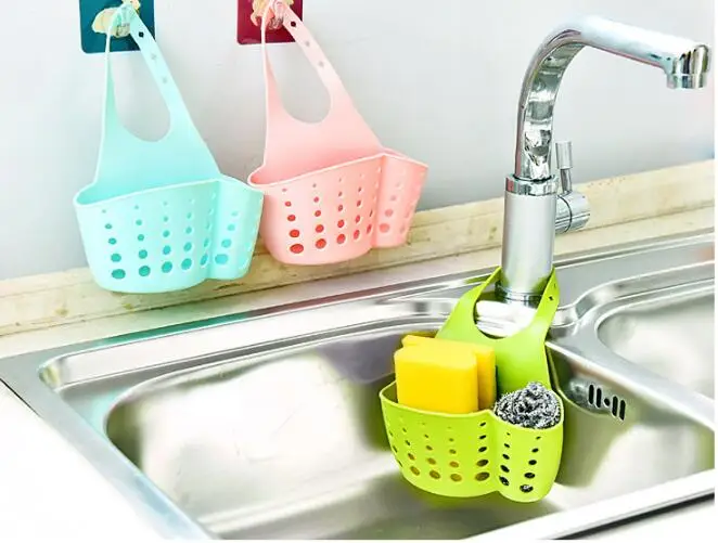 

Kitchen Sponge Drain Holder Wheat Fiber Sponge Storage Rack Basket Wash Cloth Or Toilet Soap Shelf Organizer